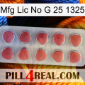 Mfg Lic No G 25 1325 18